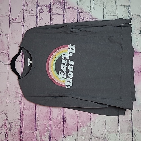 Wildfox Tops - WILDFOX EASY DOES IT BURNOUT RAINBOW GRAPHIC SWEATSHIRT GRAY MEDIUM